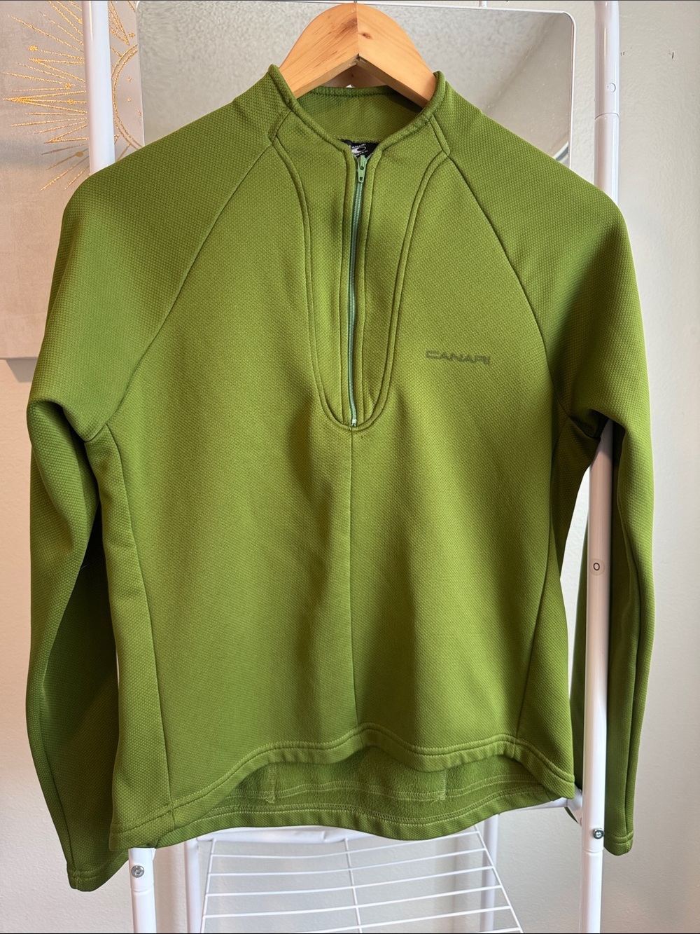 Canari Olive Green Half-Zip Performance Cycling Pullover